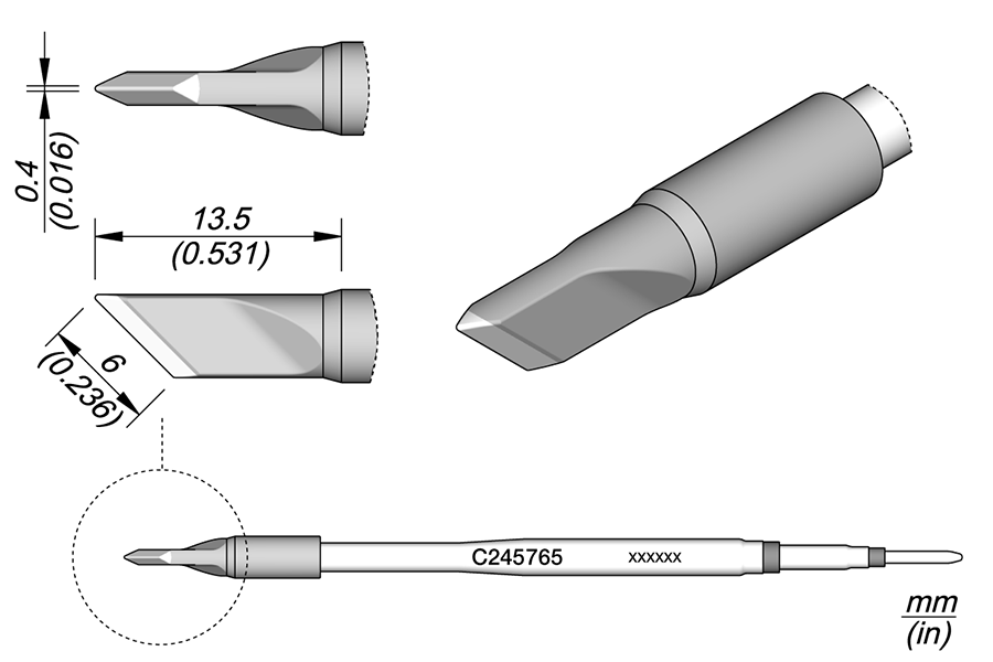 C245765 - Knife Cartridge 6 x 0.4